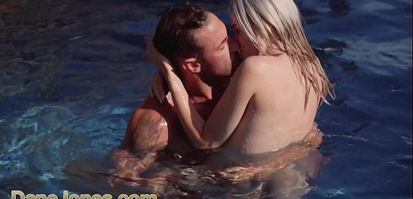  Dane Jones Hot blonde Arteya skinny dip pool sex reverse cowgirl and facial